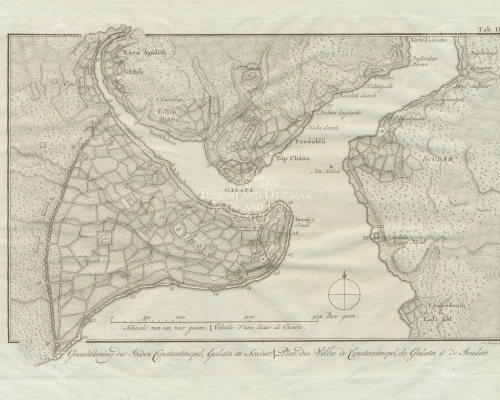 1776 Niebuhr-Koning - Plan des Villes de Constantinople, de Galata et de Scudar