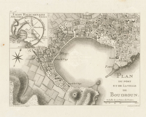 1782 Choiseul-Gouffier - Voy a Grece - T1 Pl96 - Plan du port et de la ville de Boudroun